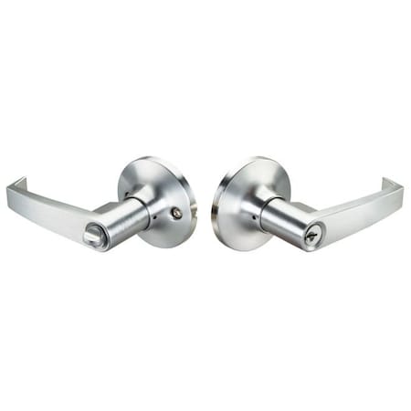 Yale Entry Lock with Edisto Lever with Kwikset Keyway Satin Chrome Finish EDE26D5